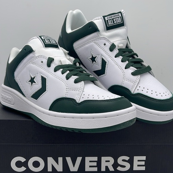 Converse Men’s A12519C WEAPON OX
WHITE/DEEP EMERALD/WHITE Leather sneakers - Picture 8 of 16